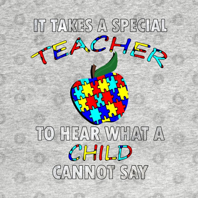 Autism Teacher Puzzle Apple Inspire Gift for Special Ed Autistic Support Awareness inspire Gifts by tamdevo1